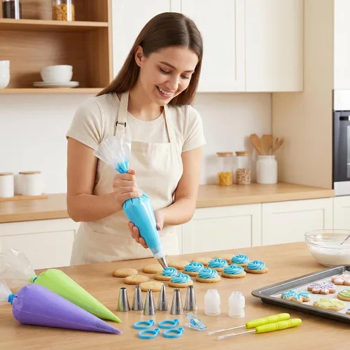 Vista 4 de Juego de 121 bolsas de pastelería y puntas, bolsas de pastelería
