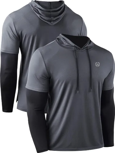 Vista 4 de NELEUS Mens Athletic Workout Running Long Sleeve Shirts