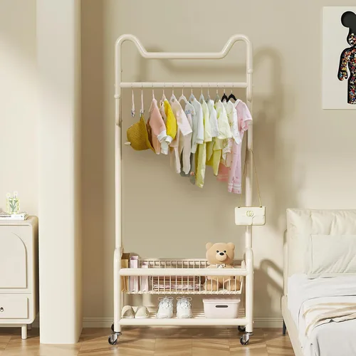 Vista 6 de ManGotree Perchas de terciopelo para bebé de 11.8 pulgadas con clips movibles, perchas de fieltro antideslizantes para niños, perchas de ropa