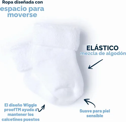 Vista 6 de Paquete de 6 calcetines de felpa blancos