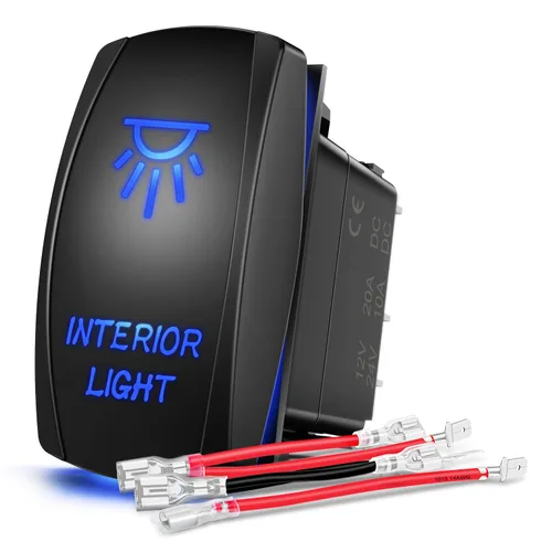 Vista 8 de Nilight Interruptor basculante de barra de luz de techo, interruptor de barra de luz LED, interruptor de barra de luz LED de 5 pines, interruptor