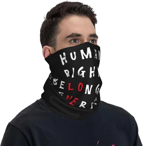 Vista 7 de Human Rights Belong to Everyone Head Wrap, Neck Gaiter, Headband, Fishing Mask, Magic Scarf Face Bandana Mask Neck Tube Balaclava for