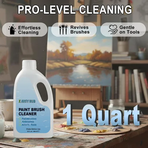 Vista 2 de Limpiador y restaurador de pinceles, limpiador de pinceles de pintura de 32 onzas líquidas que maneja fácilmente pintura acrílica y a base de agua