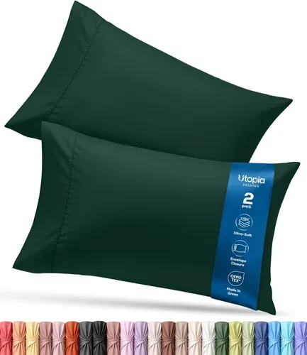 Vista 16 de Utopia Bedding - Juego de 2 fundas de almohada tamaño estándar, con cierre de sobre, tela de microfibra cepillada suave, resistentes al encogimiento
