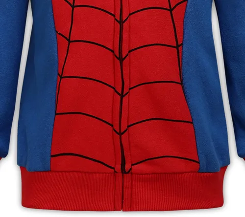 Vista 4 de Marvel Avengers Capitán América y Spiderman - Sudadera con capucha y cremallera para niños pequeños - Azul marinorojoblanco