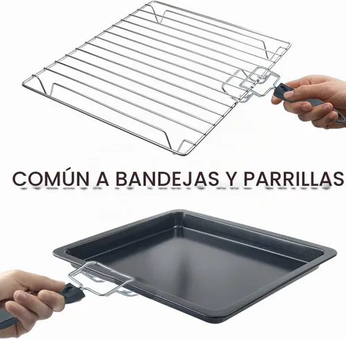 Vista 3 de Extractor de bandeja de horno tostador de convección para freidora de aire, 2 piezas, clip para parrillas