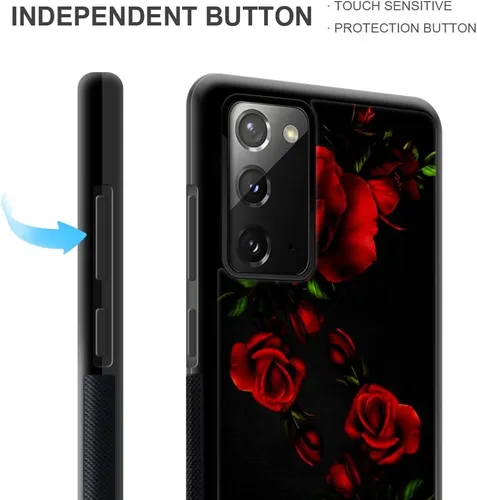 Vista 3 de Funda compatible con Samsung Galaxy Note 20 Ultra, fundas para niñas y mujeres, rosas rojas elegantes flores