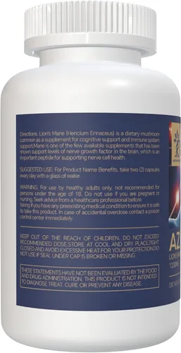Vista 7 de Extracto de hongo de melena de leones, cápsulas de cognición (90 cápsulas) Extracto de polvo de hongo melena de león, suplemento cerebral, vitaminas