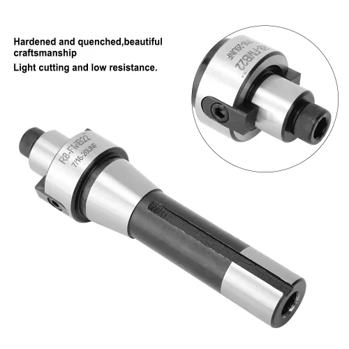 Vista 3 de R8 Fmb22 Shank Face Mill Arbor R8 Face Mill R8 Fmb22 7 16 20Unf Face End Mill Cutter con corte bajo para material múltiple