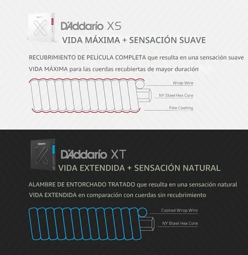 Vista 6 de D'Addario Cuerdas para guitarra eléctrica, XT con revestimiento de níquel, XTE1059, calibre ligero regular 10-59, juego de 7 cuerdas, paquete de 1