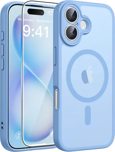 Vista 208 de FNTCASE - Funda para iPhone 16 Pro: magnética, mate, translúcida, de grado militar, protectora contra caídas, resistente, fina, duradera y a prueba
