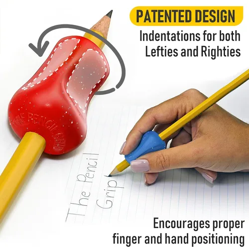 Vista 4 de The Pencil Grip Agarres de Lápiz con Purpurina 6 Piezas, Agarres de Lápiz para Escritura de Niños, Agarre Ergonómico de Bolígrafo para Diestros
