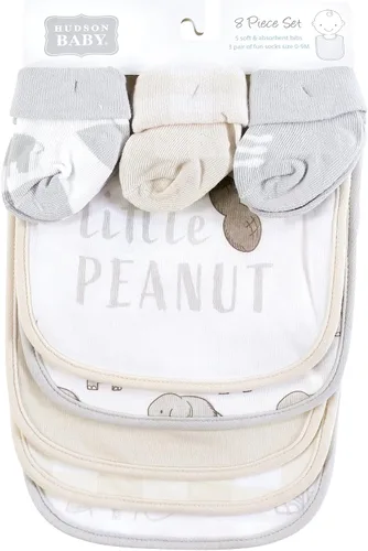 Vista 248 de Hudson Baby Conjunto de babero y calcetines unisex de algodón para bebé