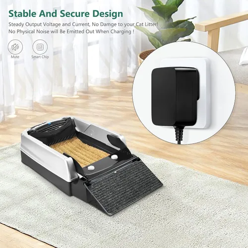 Vista 8 de Adaptador de caja de arena para gatos, cargador de cable de alimentación clásico autolimpiante automático (para LitterMaid)
