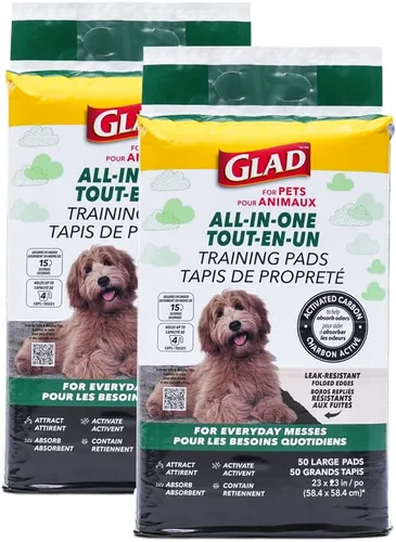 Vista 8 de Glad Almohadillas para cachorros de carbón negro para mascotas, almohadillas desechables súper absorbentes para orina de perro, almohadillas