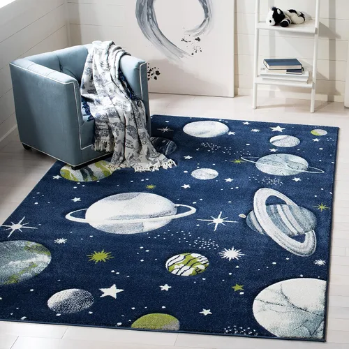 Vista 9 de SAFAVIEH Carousel Kids Collection - Alfombra decorativa de 2 x 3 pies, color gris y lavanda, no desprende pelusa y de fácil cuidado, ideal