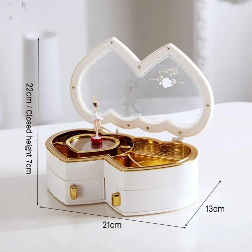 Vista 6 de Caja de joyería para niñas, cajas de música para niñas, caja de música de bailarina, caja de joyería musical, caja de música giratoria de ballet