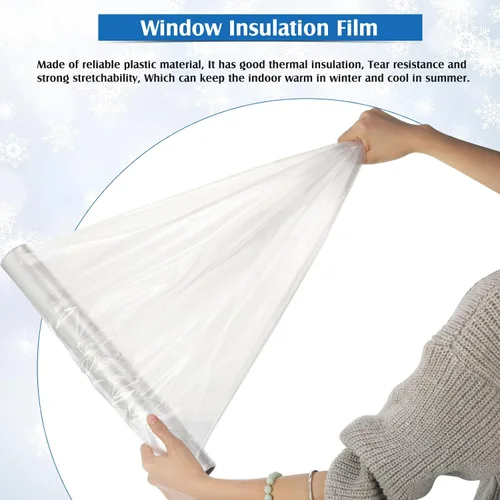 Vista 6 de Frienda Kit de aislamiento de ventana de 2 rollos para invierno, cada rollo de 62 x 210 pulgadas, kit de aislamiento de plástico para ventanas