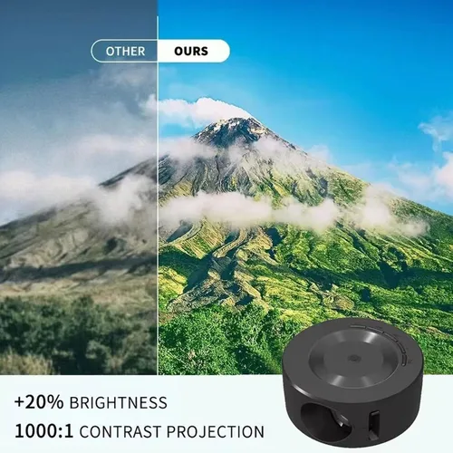 Vista 4 de Proyector para el hogar, mini proyector 1080P, amigable con los ojos, control remoto, interfaces USB y audio, soporte para cajas de TV, portátiles