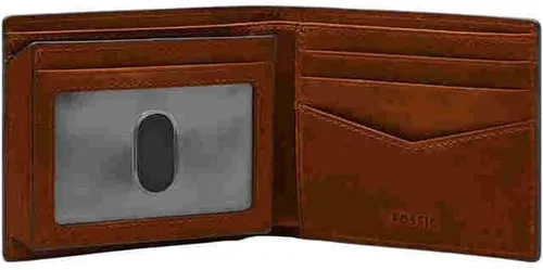 Vista 63 de Fossil Billetera plegable de cuero para hombre con ventana de identificación abatible para hombres