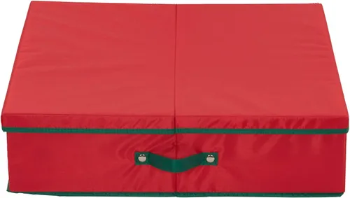 Vista 3 de Household Essentials - Envase de almacenamiento para coronas navideñas de 24 pulgadas, con asas, lados resistentes, mantiene las coronas libres