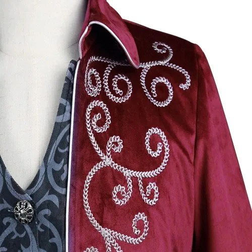 Vista 5 de VALOZENC Mens Steampunk Vintage Tailcoat Gothic Victorian Jacket Frock Coat Halloween Costume
