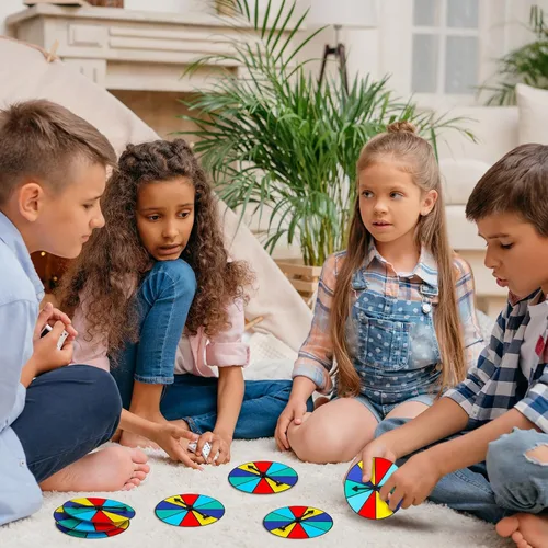 Vista 5 de Chivao 20 piezas Multicolor Juego Spinner Rueda en Blanco Borrable Juego de Matemáticas Tablero Spinner con Flechas Giratorias de Plástico