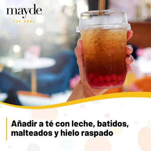 Vista 3 de Mayde Bursting Popping Boba Pearls, fresa, mango, fruta de la pasión, kiwi, arándanos, granada, kit de fiesta de 6 sabores (17.28 oz, paquete de 6)