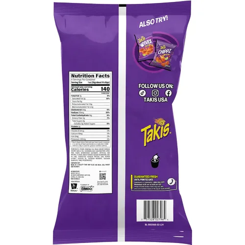 Vista 2 de Takis Fuego Kettlez Patatas fritas cocidas en hervidor, bolsa de 8 onzas