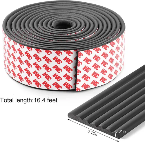 Vista 7 de Protector de esquina de borde a prueba de bebé, acolchado de 16.4 pies con adhesivo 3M, acolchado de espuma de goma suave extra ancho, muebles Negro