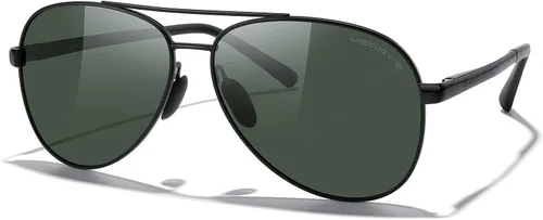 Vista 2 de MERRY'S Gafas de sol de aviador para hombres y mujeres, lentes polarizadas para conducción, lentes espejados, protección UV 400, 2.283in