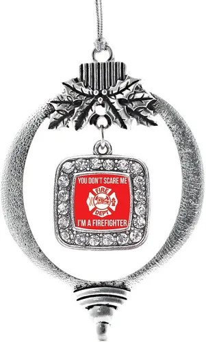 Vista 103 de Inspired Silver - Bon Voyage Cruise Ship Charm Ornamento – Adornos navideños cuadrados de plata con joyas de circonita cúbica