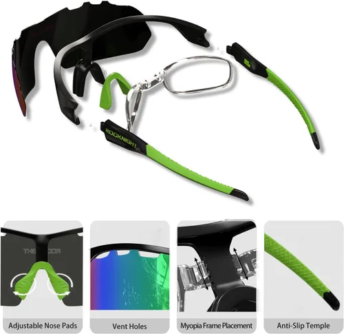 Vista 2 de ROCKNIGHT Polarized Sports Sunglasses for Cycling, Biking, Baseball & Volleyball - UV Protection, Lightweight & Durable