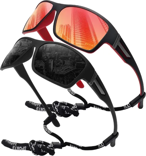 Vista 15 de STORYCOAST Gafas de sol polarizadas deportivas para hombres y mujeres, marco irrompible para ciclismo, pesca, conducción