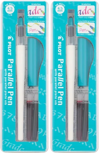 Vista 8 de Pilot Parallel 4 Nib - Juego de plumas de caligrafía, puntas de 1.5 mm, 2.4 mm, 3.8 mm y 6.0 mm, incluye 4 cartuchos de tinta negra y 4 cartuchos
