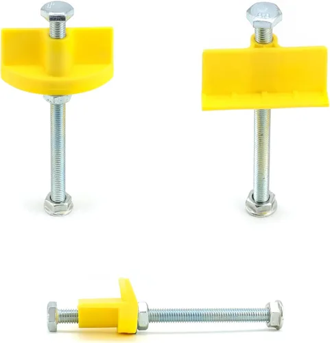 Vista 3 de QWORK Localizador de azulejos, paquete de 10 reguladores de nivel de azulejos de cerámica de pared, altura ajustable de 0.197-3.543 in, localizador