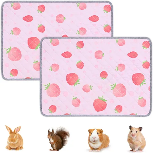 Vista 11 de 2 paquetes de ropa de cama para conejillo de indias, forro lavable para jaula de conejillo de indias, tapete reutilizable para conejillo de indias