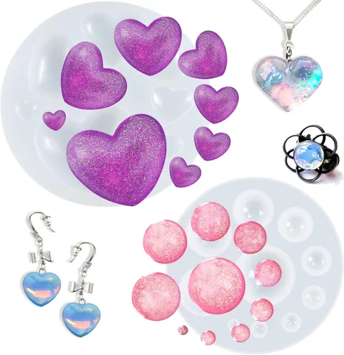 Vista 18 de FUNSHOWCASE Mini Moldes Surtidos de Joyería de Resina y Epoxy de Estrellas de Silicona Pequeños para Artesanía Delicada