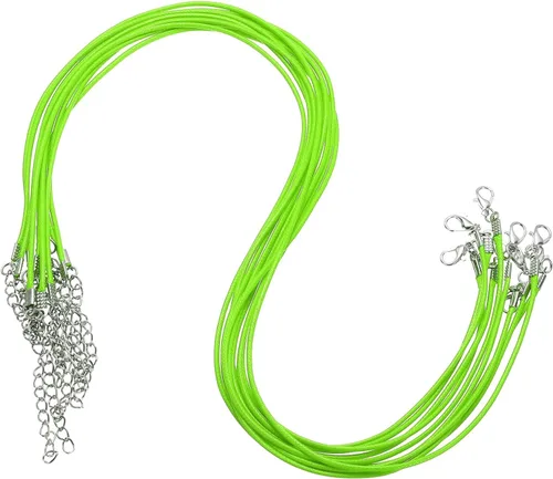 Vista 111 de MECCANIXITY 10 cordones de collar encerado de 18 pulgadas, cadena de collar a granel con cierre de 0.059 in de cuerda de cuero encerado para hacer