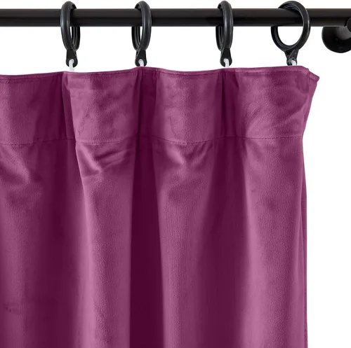 Vista 60 de cololeaf Panel de cortinas opacas de terciopelo con forro para cine en casa, cortina de ganchos planos para barra transversal o pista, 100 pulgadas