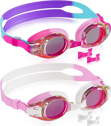 Vista 36 de Aegend - Paquete de 2 gafas para niños, gafas de natación para niños de 4 a 16 años, niños y niñas jóvenes, gafas de piscina antivaho, impermeables