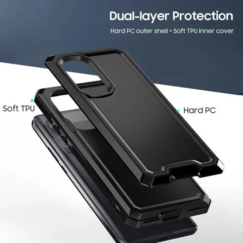 Vista 5 de Funda resistente para Motorola Edge 2022, Moto Edge 2022 con protector de pantalla, cubierta a prueba de caídas de grado militar, carcasa protectora