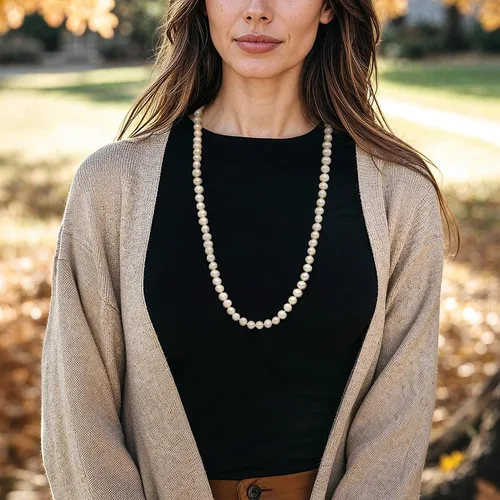 Vista 2 de Ross-Simons 8-9mm Cultured Pearl Necklace With Sterling Silver