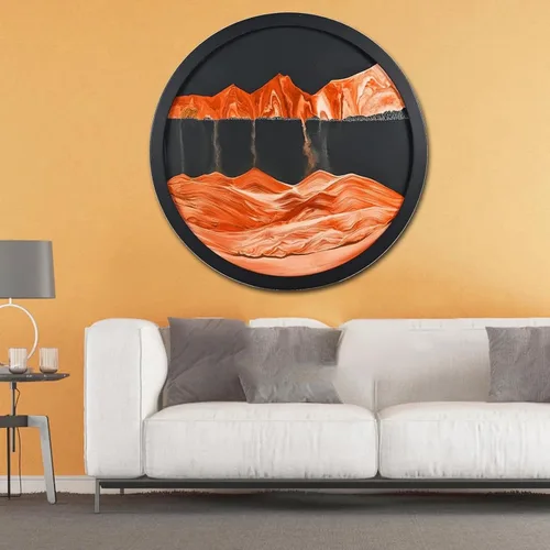 Vista 19 de Decoración artística de arena móvil de 17.3 pulgadas, pintura 3D giratoria de 360 grados, arte de pared de vidrio, decoración de sala de estar