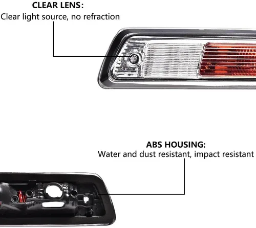 Vista 3 de GRAND ORANGE - Luz de freno trasera compatible con Ford F150 2009 2010 2011 2012 2013 2014, luz de carga de montaje alto Third Brake Light,High