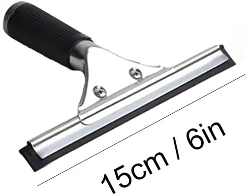 Vista 2 de Escobilla de escobilla multiusos de 5.9 in y 6 pulgadas para puertas de ducha de vidrio, ventana de automóvil, espejos del hogar, accesorio de Negro