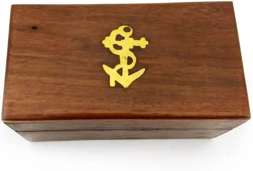 Vista 4 de Explore, Handheld Brass Pirate Navigation Telescopio con caja de madera, 6", Brass