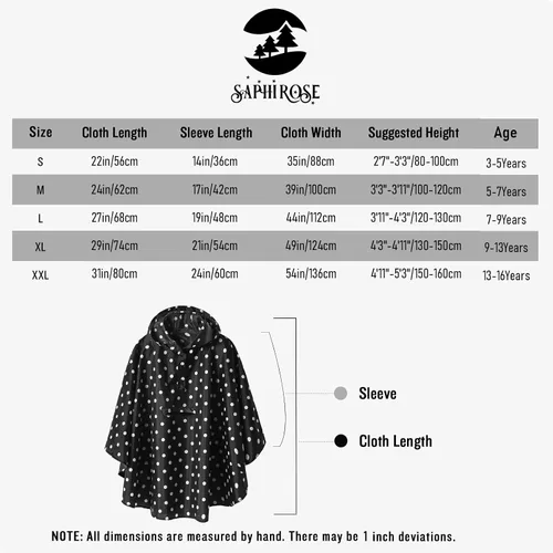 Vista 6 de SaphiRose Chaqueta ligera de lluvia para niños, impermeable para exteriores