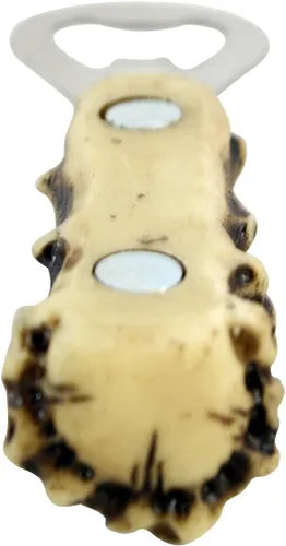 Vista 6 de Pine Ridge Abrebotellas magnético con mango de asta de ciervo – cuernos sintéticos bellamente pintados a mano y hechos a mano para abridor de nevera
