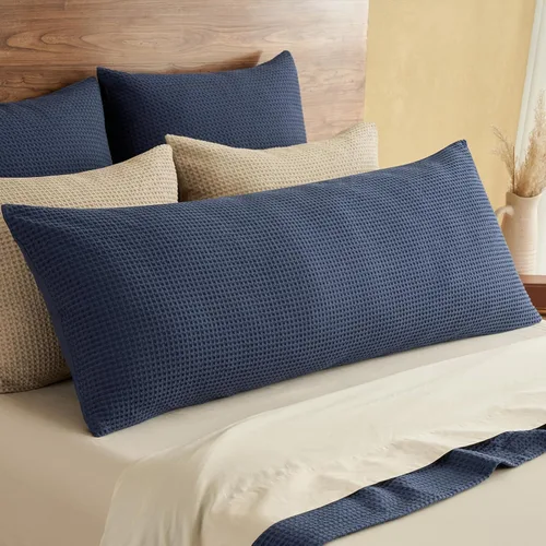 Vista 10 de PHF Funda de almohada 100% algodón con tejido de gofre, 22 x 22 pulgadas, sin relleno, paquete de 2 elegantes fundas de almohada cuadradas